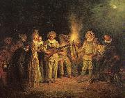 Jean-Antoine Watteau Love in the Italian Theatre painting